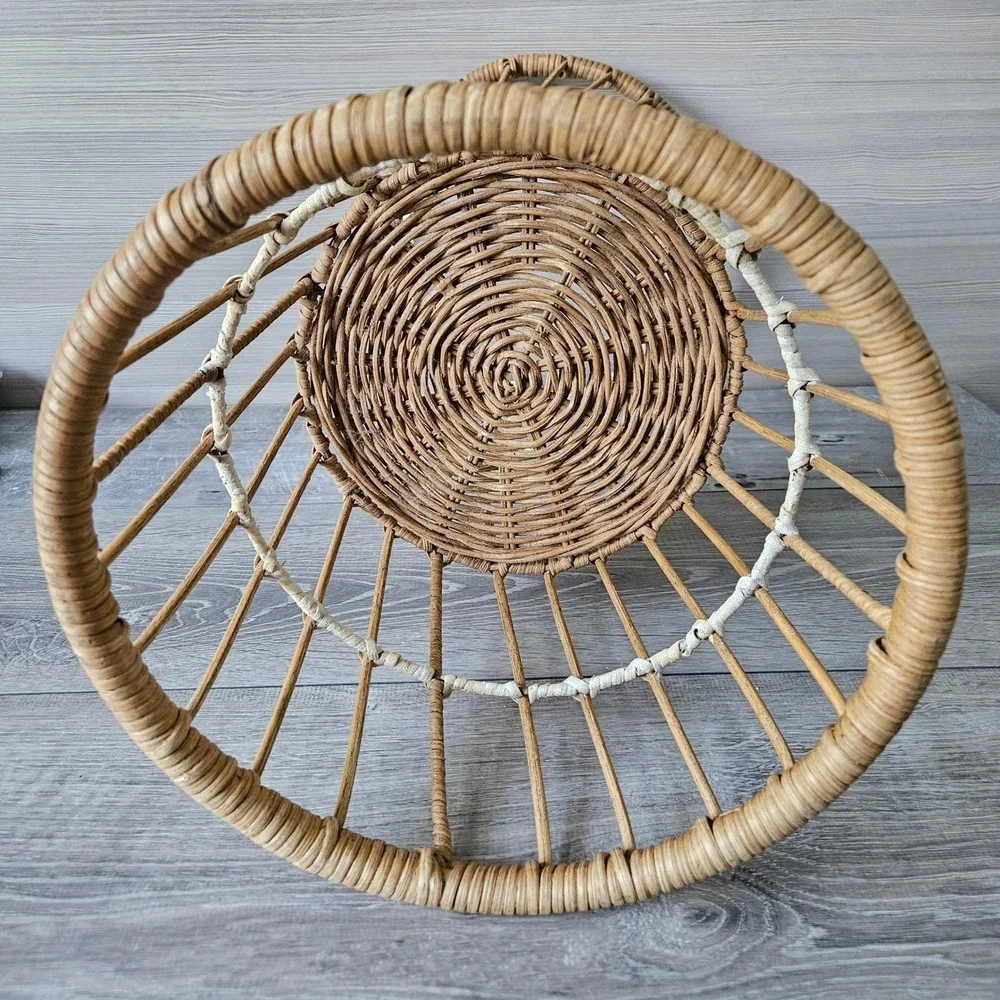 Vintage Rattan Wicker Plant Stand 23